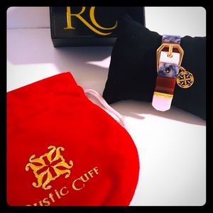 Rustic Cuff stretch red white and blue bracelet.